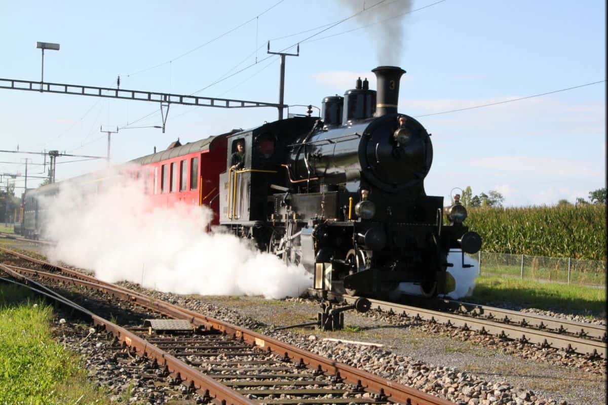 Black steam train on heritage railways in the UK